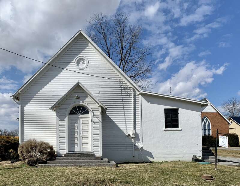 Meade Memorial Episcopal Church parish house in the White Post Historic District in White Post, Virignia.