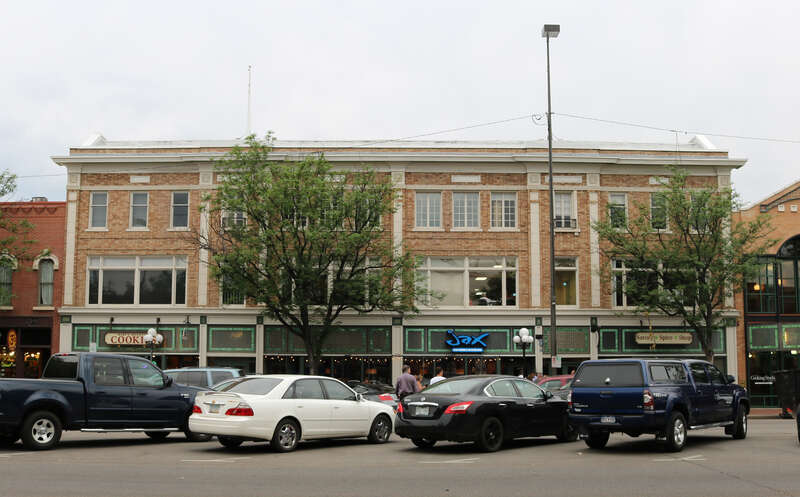 The Opera House Block/Central Block Building, located at 117-131 North College Avenue in Fort Collins, Colorado. The property is listed on the National Register of Historic Places.