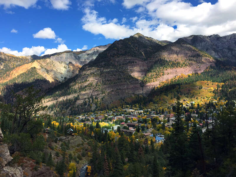 View of Ouray, CO from the Perimeter Trail