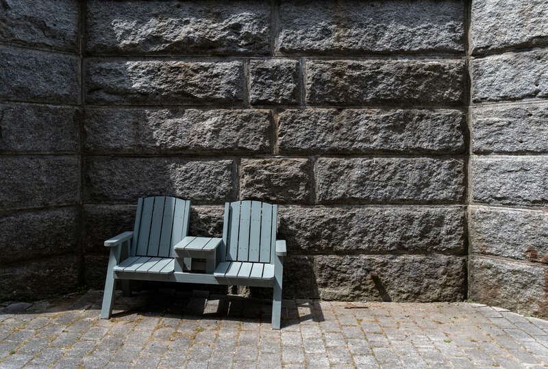 Pair of arm chairs at Fort Knox, Maine, US (PPL1-Corrected)