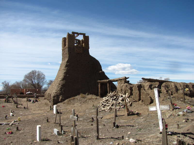 Ruins of original church at Pueblo de Taos, New Mexico