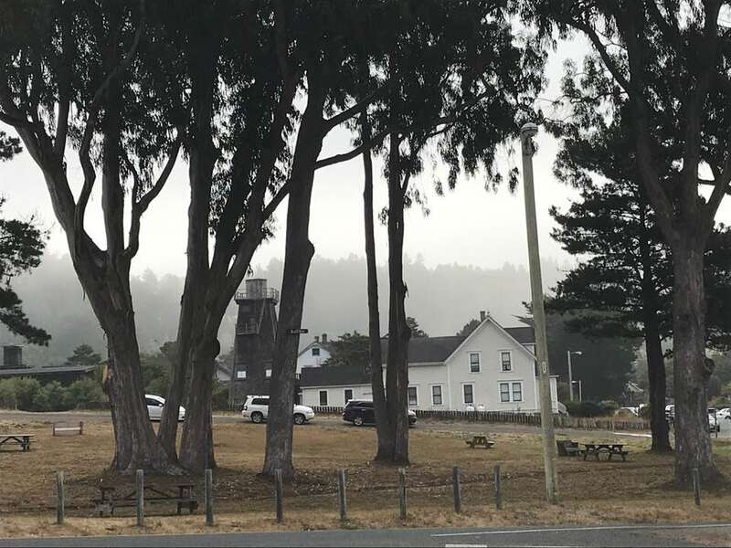 Historic house in the summer Mendocino fog