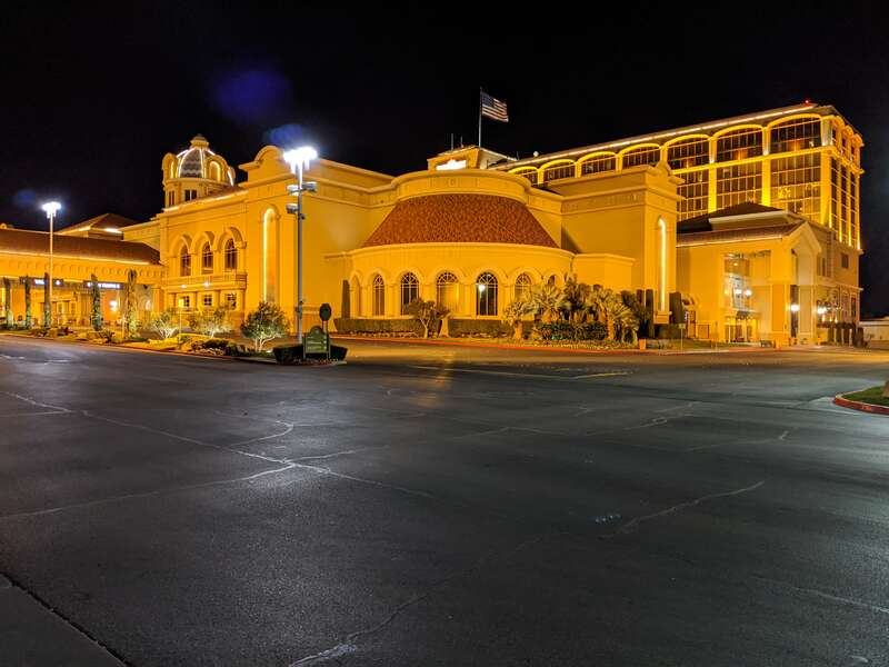 Suncoast hotel-casino in Las Vegas, at night.