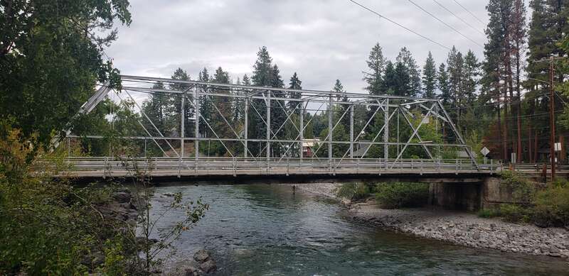 Swan River Bridge in Swan River, Montana. Listed on the National Register of Historic Places.