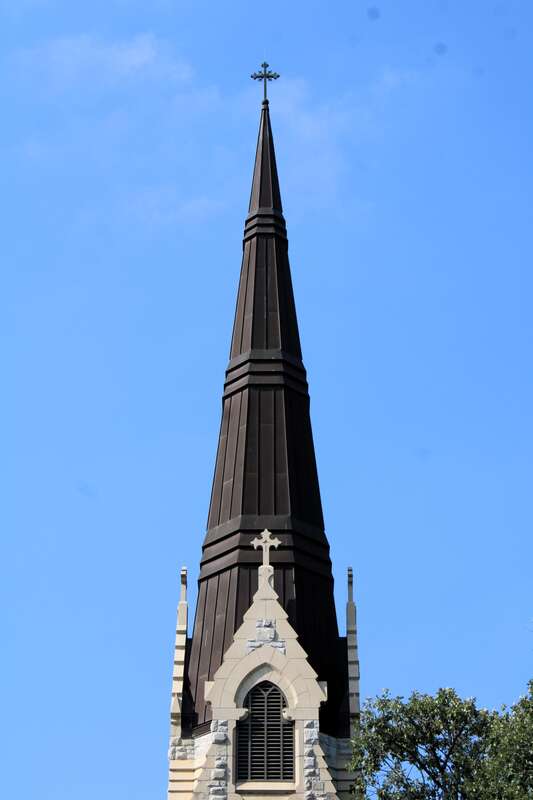Spire on Trinity Episcopal Cathedral in Davenport, Iowa.