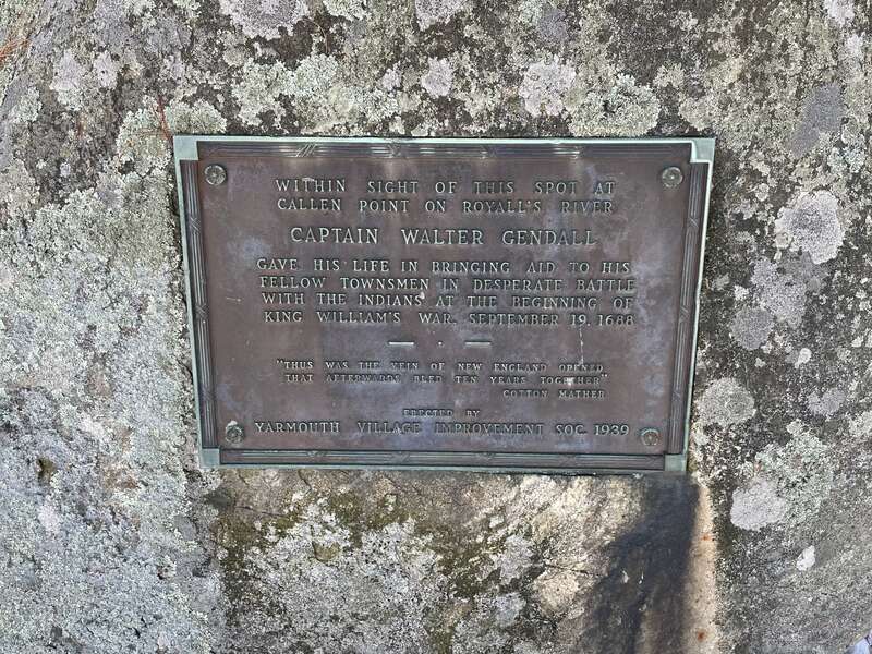 Walter Gendall memorial plaque, Yarmouth, Maine