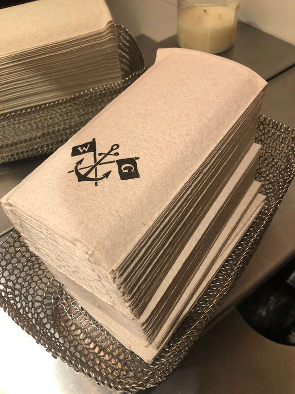 Napkins in the bathroom at Water Grill in Las Vegas, Nevada