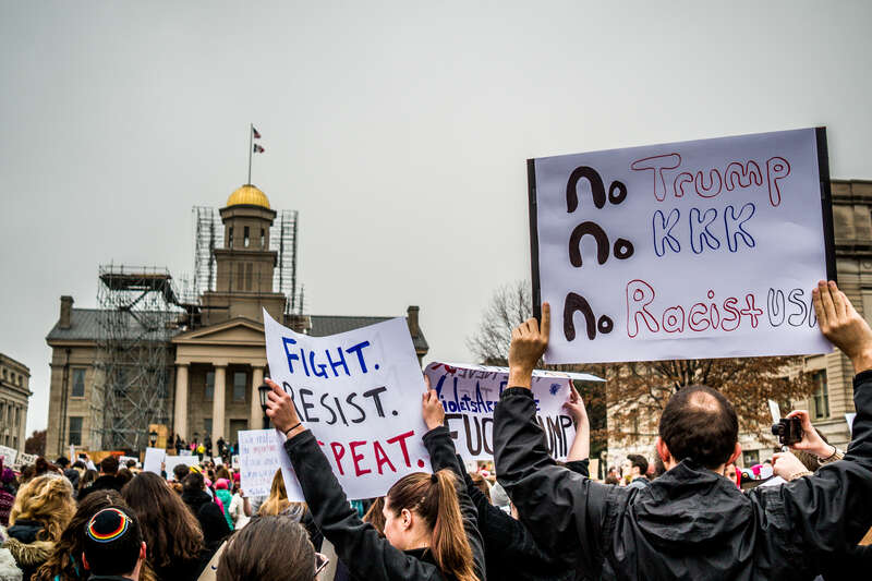 Photos from the Women's March in Iowa City, where more than 1,000 took part in an event to share concerns about the election of Trump. This event joined with hundreds of others around the nation and world as millions of people joined together to