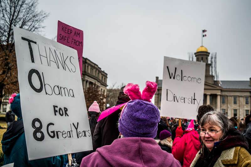 Photos from the Women's March in Iowa City, where more than 1,000 took part in an event to share concerns about the election of Trump. This event joined with hundreds of others around the nation and world as millions of people joined together to
