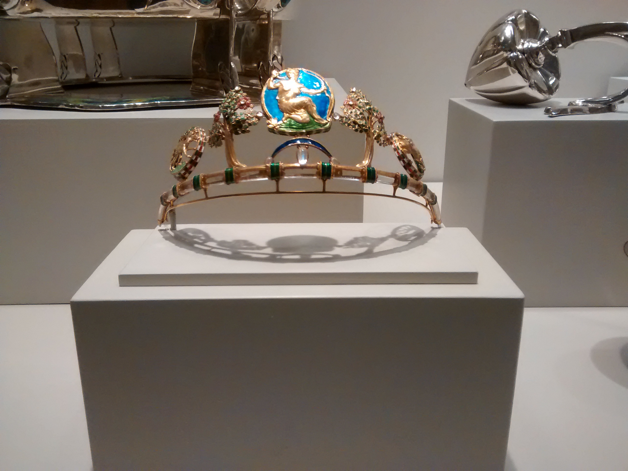 Description from the Art Institute of Chicago: &quot;Diana&quot; Diadem, c. 1908. England, London. Henry Wilson (English, 1864–1934). Enameled gold, rock crystal, moonstones, and sapphires.
