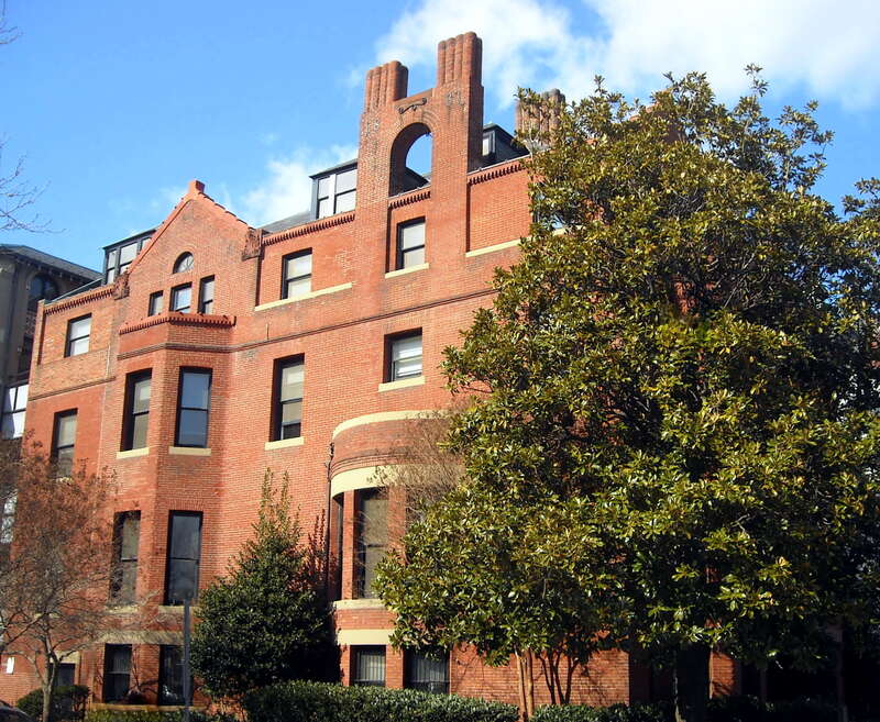 1600 20th Street, N.W., headquarters for Public Citizen, a left-wing advocacy group founded by Ralph Nader.  Built in 1885 as the residence of George Alexander McIlhenny, president of the Washington Gas-Light Company, the brick, four-story,