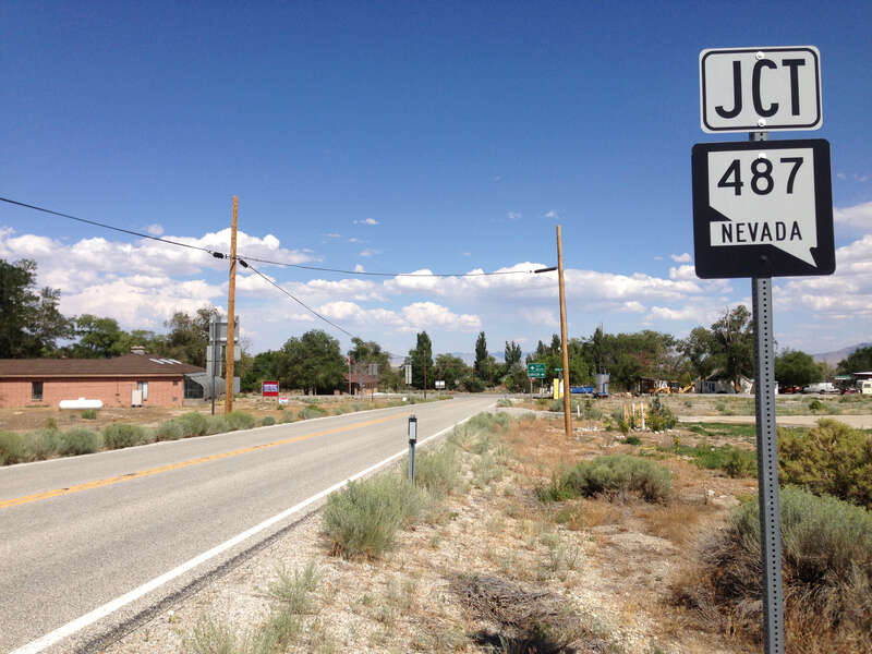 View east near the east end of Nevada State Route 488 (Lehman Caves Road) near the junction with Nevada State Route 487 (Baker Road) in Baker, Nevada