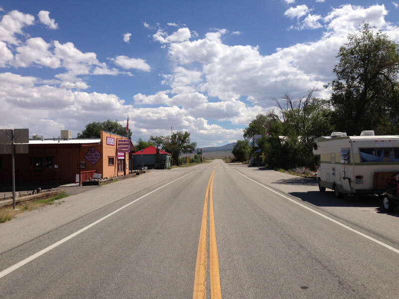 View south along Nevada State Route 487 (Baker Road) about 6.2 miles north of the Utah state line in Baker, Nevada
