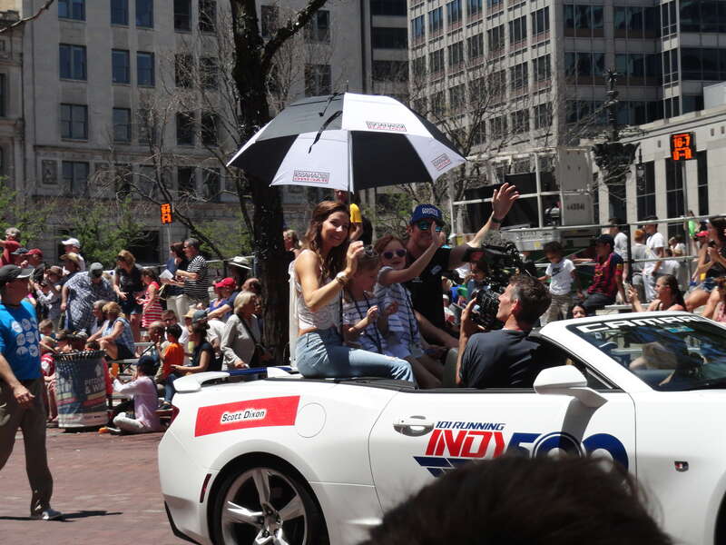 Scott Dixon, 2017 Indianapolis 500 polesitter, at the 2017 500 Festival Parade