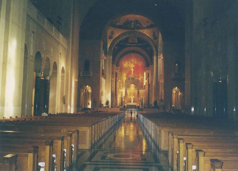 The interior of the Basilica of the National Shrine of the Immaculate Conception in Washington, D.C. (United States).