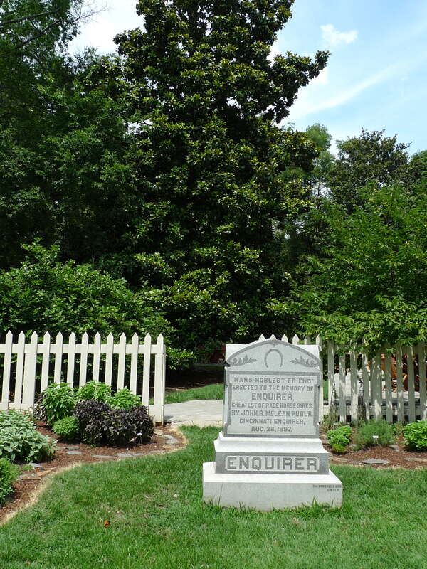 A gravestone for the horse &quot;Enquirer&quot;, at Belle Meade Plantation in Tennessee.