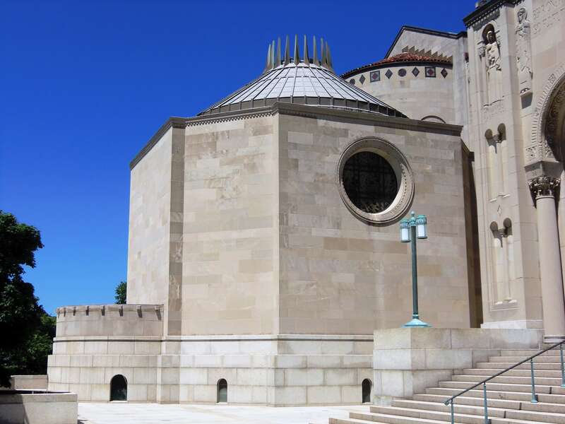 Exterior of the Blessed Sacrament Chapel of the Basilica of the National Shrine of the Immaculate Conception in Washington, D.C.