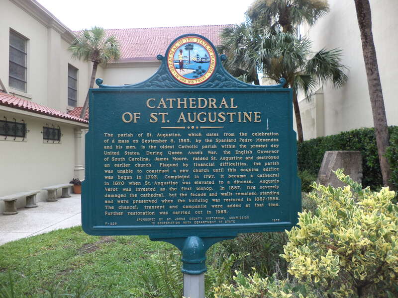 Cathedral of St. Augustine historical marker, St. Augustine, St. John's County, Florida