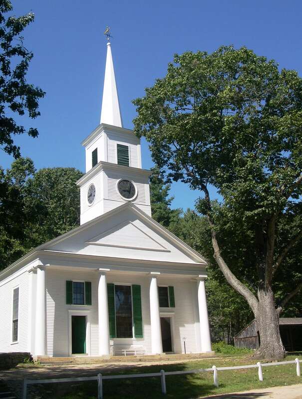 The Center Meetinghouse in Old Sturbridge Village was the hub of community activities during the early days of this idyllic New England village.