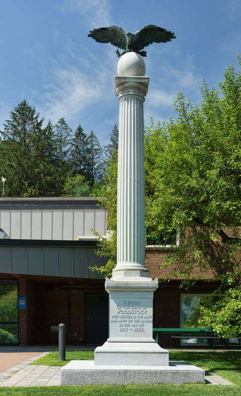 Civil War Memorial in Woodstock, Vermont. Woodstock has two Civil War memorials.