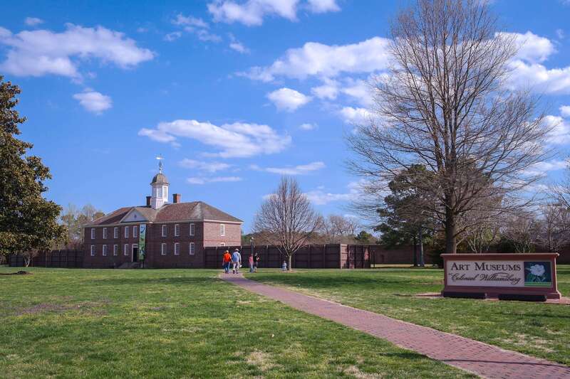 A view of the DeWitt Wallace Decorative Arts Museum in Williamsburg, Virginia