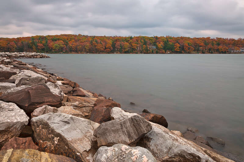 Cloudy autumn scenery from Deep Creek Lake State Park in Maryland, USA. HDR composite from multiple exposures.

This photo is released under a standard Creative Commons License - Attribution 3.0 Unported. It gives you a lot of freedom to use my work