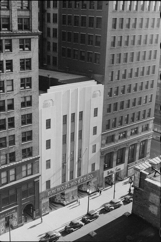 An F. W. Woolworth's store in downtown Indianapolis, off Meridian and East Washington.