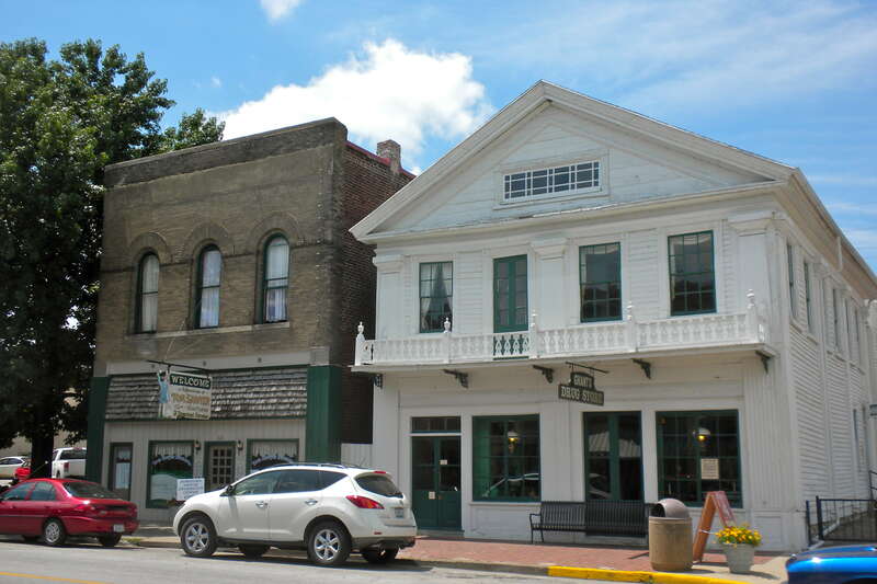 Grant's Drug Store in the North Main Street Historic District of Hannibal, Missouri.  The District has been on the NRHP since August 1, 1986.  The Historical District is roughly bounded by Bird, N. Main, and Hill Sts., which apparently overlaps with