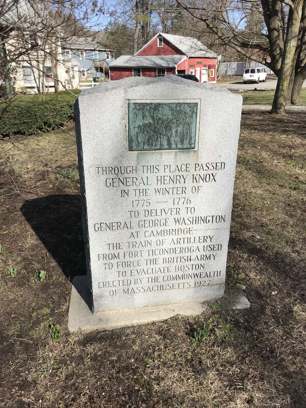 Marker in Great Barrington, MA located at the Intersection of Route 23 and Route 7