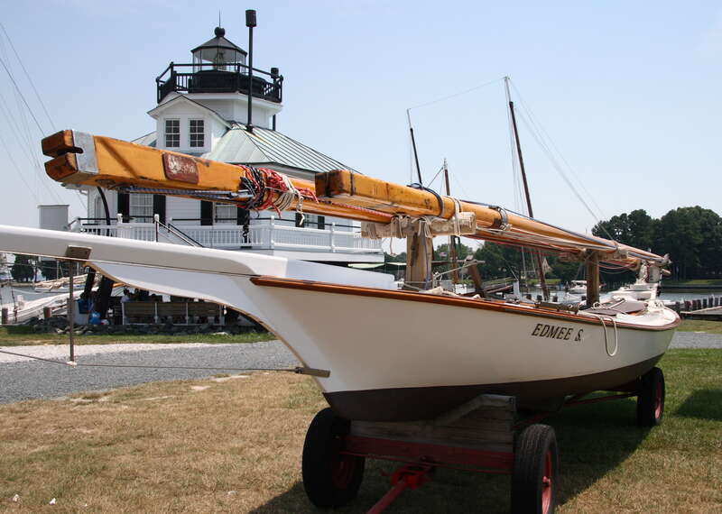 Chesapeake Bay log canoe Edmee S. at the Chesapeake Bay Maritime Museum, Saint Michaels, Maryland
