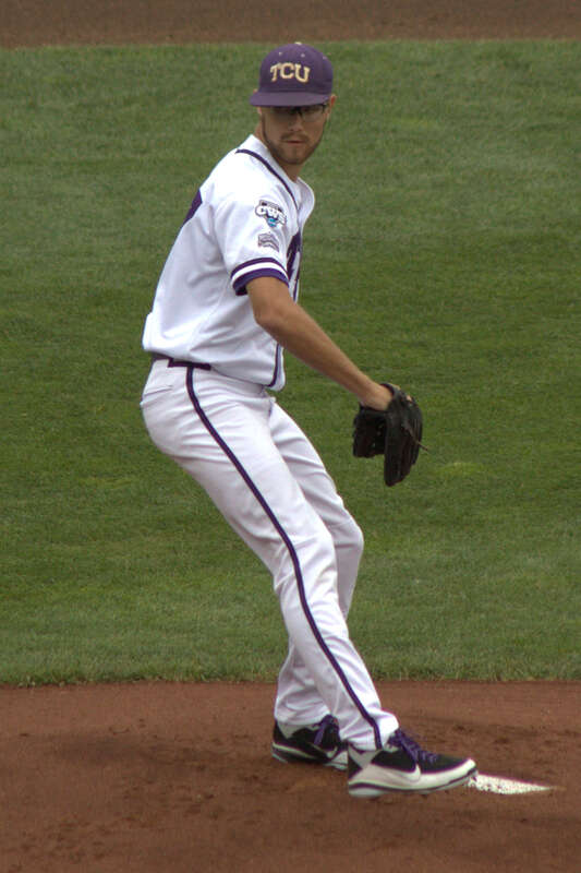Matt Purke pitching in Game 1 of the 2010 College World Series.