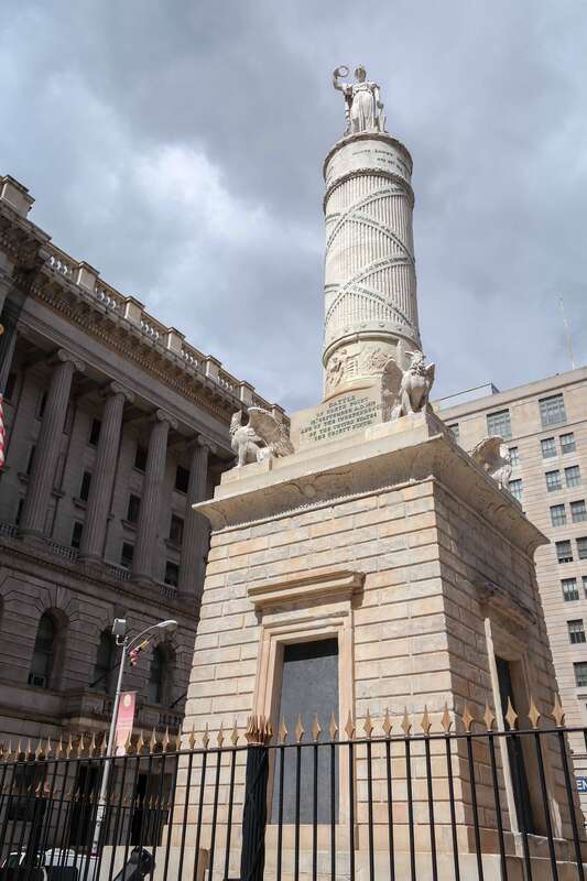 The North Point Battle Monument in Baltimore's Court Square