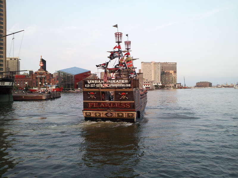The pirate ship &quot;Fearless&quot; on a pleasure cruise in the Baltimore Inner Harbor.

Ben Schumin is a professional photographer who captures the intricacies of daily life.  This image may be used under Creative Commons Attribution-ShareAlike 2.0.  Please