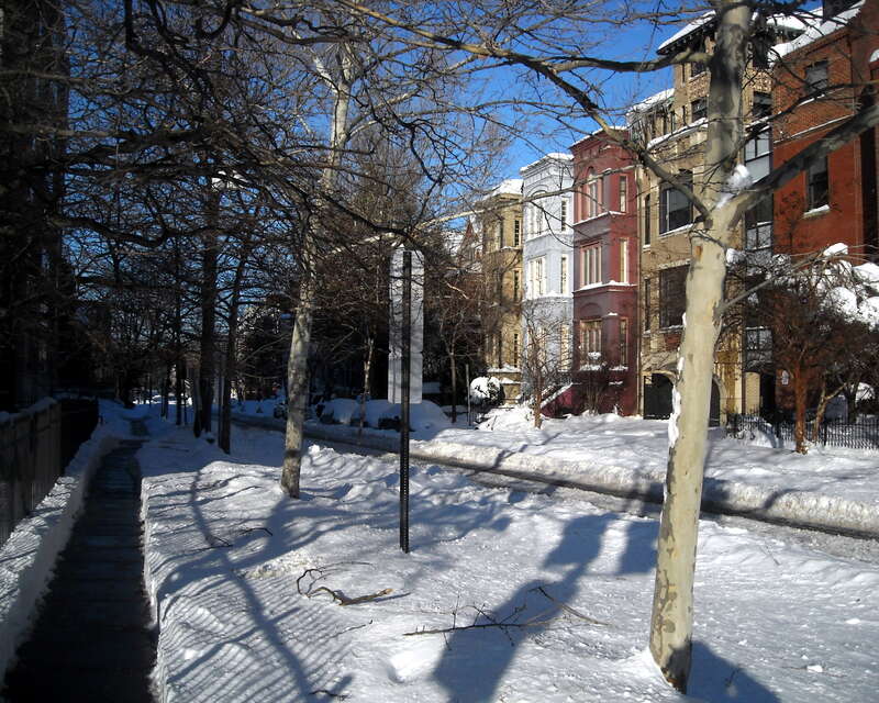The 2000 block of Q Street, N.W., in the Dupont Circle neighborhood of Washington, D.C., following the Second North American blizzard of 2010.