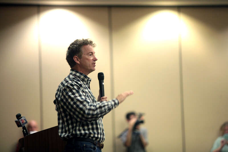 U.S. Senator Rand Paul of Kentucky speaking with supporters at a campaign rally at the Sheraton Anchorage Resort &amp;amp; Spa in Anchorage, Alaska.

Please attribute to Gage Skidmore if used elsewhere.