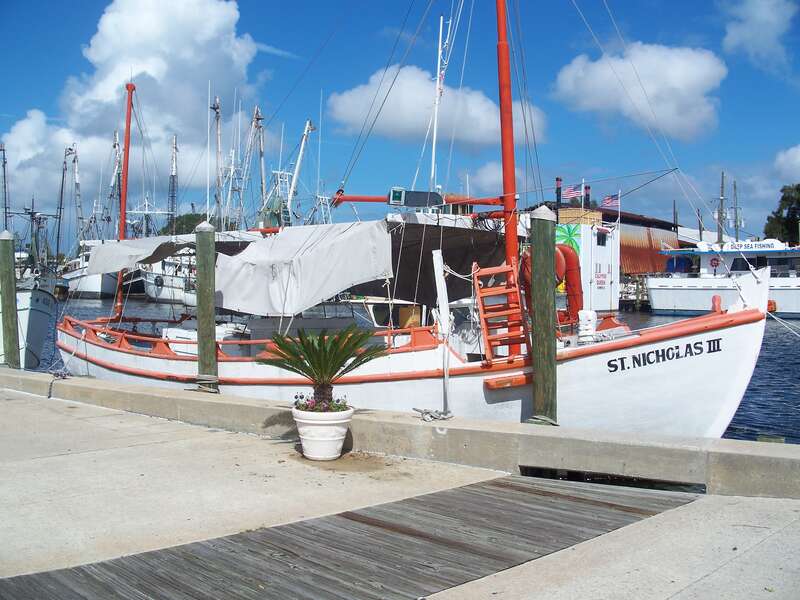 ST. NICHOLAS III, a historic sponge diving boat, in Tarpon Springs, Florida
