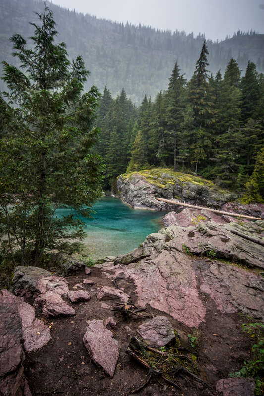Teal waters in Glacier National Park