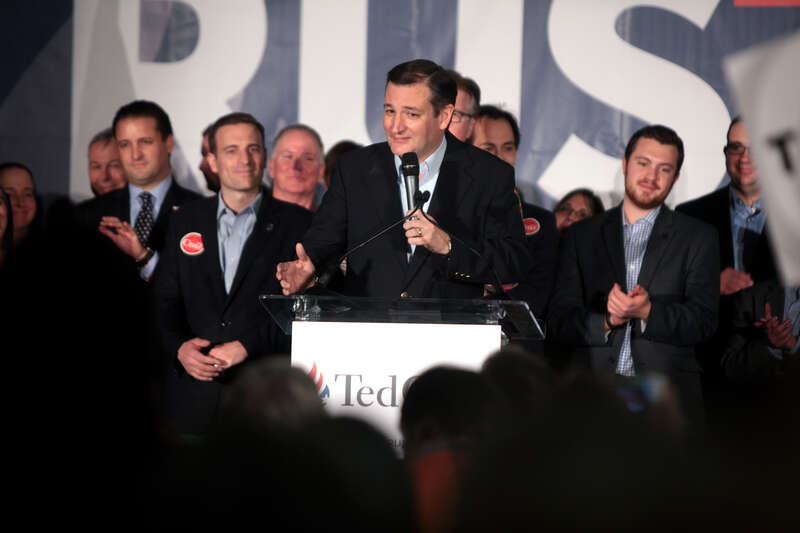 U.S. Senator Ted Cruz speaking with supporters after the results of the 2016 Nevada caucuses at his caucus night party at the Bill &amp;amp; Lillie Heinrich YMCA in Las Vegas, Nevada.

Please attribute to Gage Skidmore if used elsewhere.