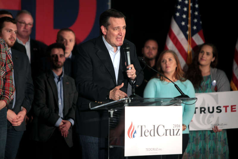 U.S. Senator Ted Cruz speaking with supporters after the results of the 2016 Nevada caucuses at his caucus night party at the Bill &amp;amp; Lillie Heinrich YMCA in Las Vegas, Nevada.

Please attribute to Gage Skidmore if used elsewhere.