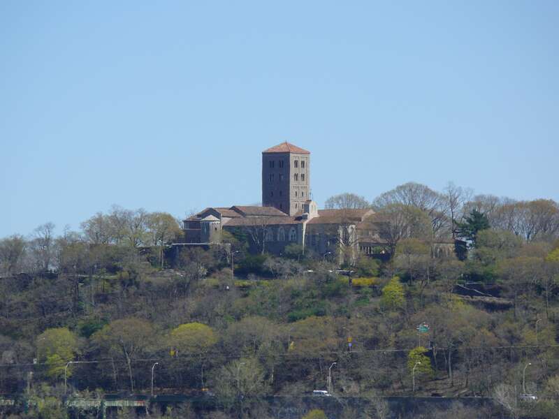 The Cloisters as seen from Ross Dock Pïcnic Area in Palisades Park, Fort Lee, NJ.