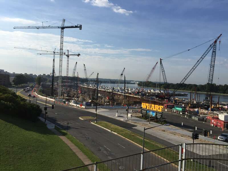 Construction of The Wharf development in Southwest Waterfront, Washington, D.C. in 2015