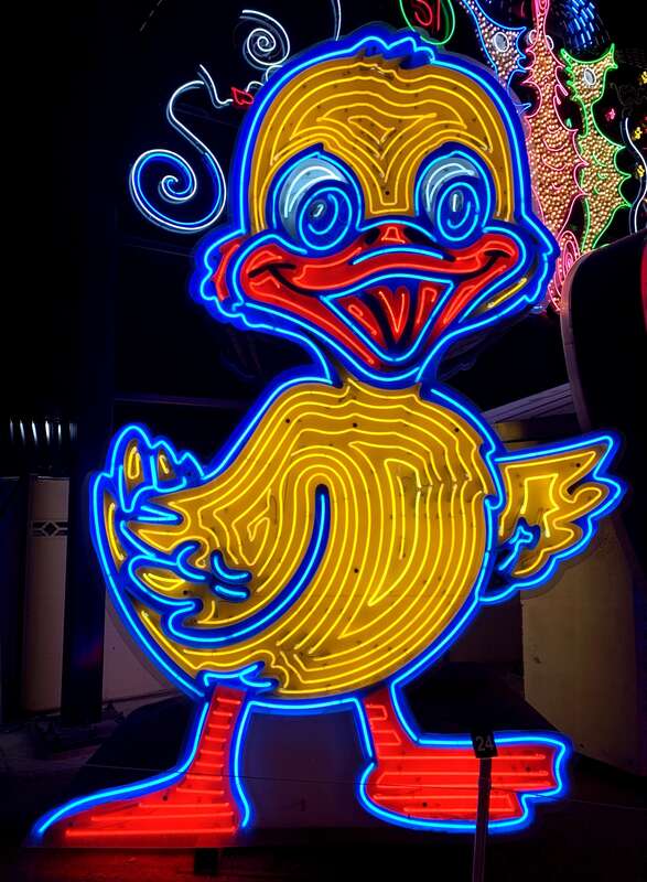 Ugly Duckling Car Sales sign at the Neon Museum in Las Vegas, Nevada