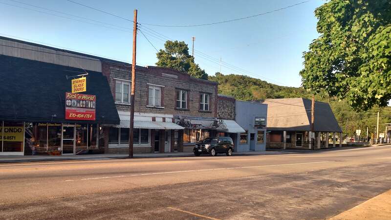 Historic commercial structures in downtown Yellville, AR