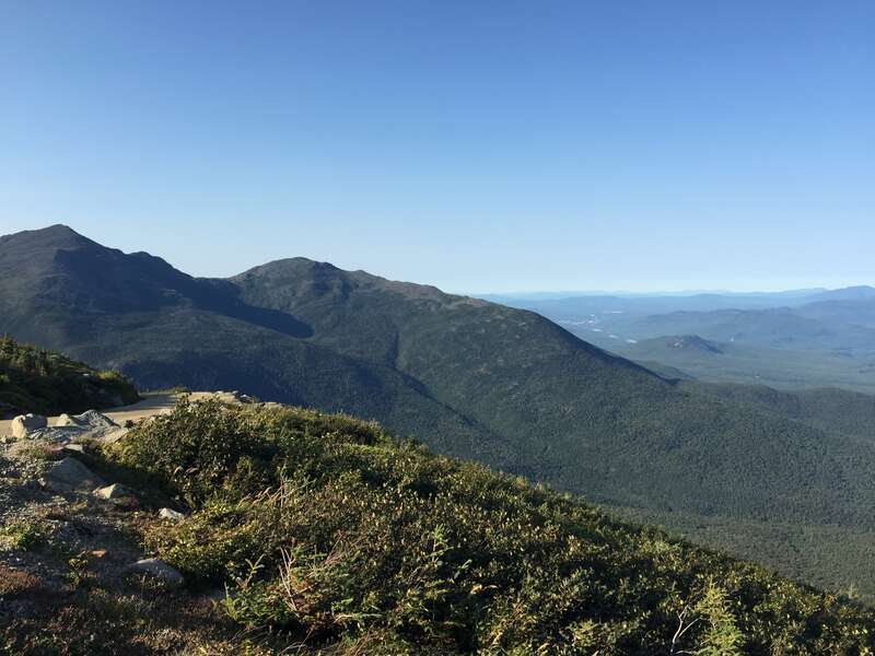 View eastbound down the Mount Washington Auto Road at about mile 5.1 (about 4740 feet above sea level) in Thompson and Meserve's Purchase Township, Coos County, New Hampshire