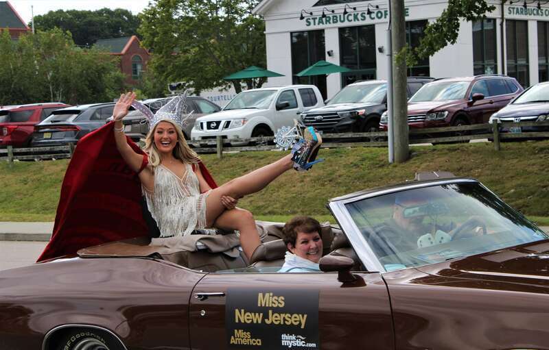 Miss New Jersey Alyssa Marie Sullivan in the 2021 Show Us Your Shoes Parade in Mystic, Connecticut.