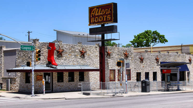 Allens Boots on South Congress Ave in Austin, Texas, United States is a retail store that specializes in western wear.