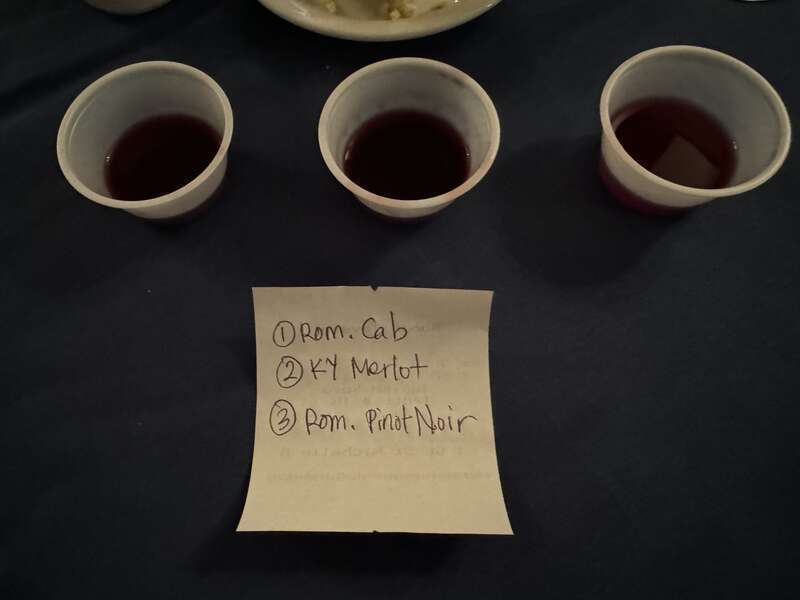 Red wine samples at the Boone Tavern