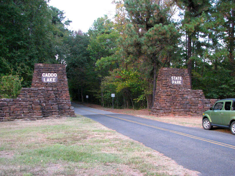 The entrance portal to Caddo Lake State Park