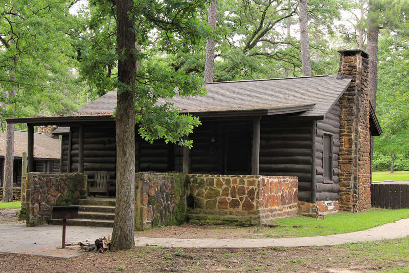 The cabins in Caddo Lake State Park in Harrison County, Texas, United States were built by the Civilian Conservation Corps.