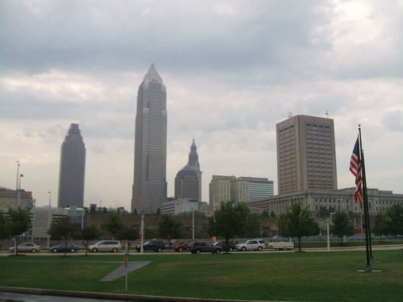 Cleveland skyline from Great Lakes Science Center in 2007